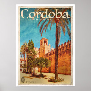 Vintages Alcázar Reiseplaner von Sevilla Poster