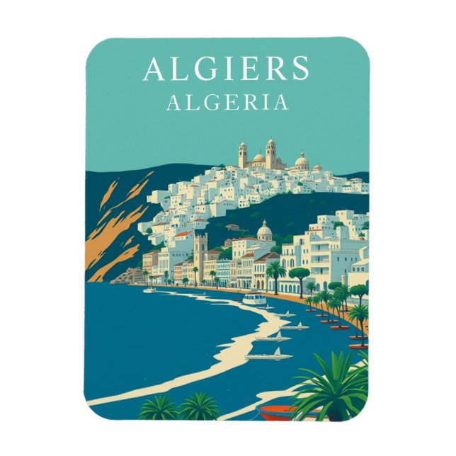 Vintages Algiers Algeria Reise Souvenir Magnet (Vertikal)