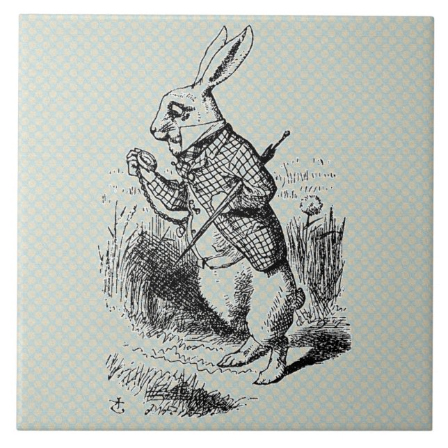 Vintages Alice-Kaninchen Fliese (Vorderseite)