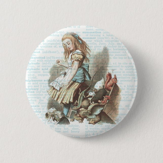 Vintages Alice-Märchenland bevorzugt antike Button (Vorderseite)