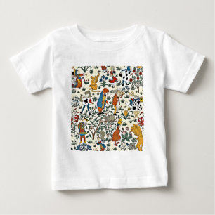 Vintages Alice- und Friends-Stoffmuster Baby T-shirt