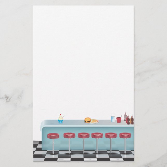 Vintages All American Diner Briefpapier (Vorderseite)