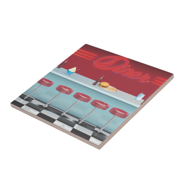 Vintages All American Diner Fliese (Seite)