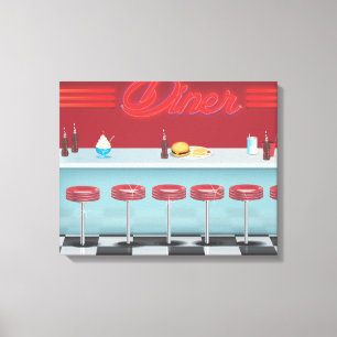 Vintages All American Diner Leinwanddruck