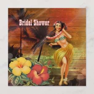 Vintages aloha hula einladung