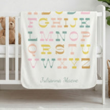Vintages Alphabet Pastel Kinderzimmer Personalisie