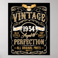 Vintages Alter bis Perfektion 1954 Geburtstag TShi