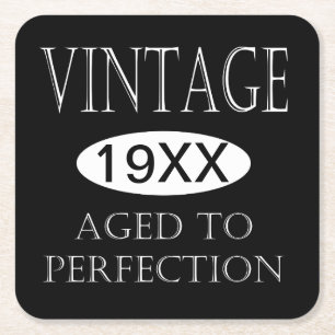 Vintages Alter bis Perfektion Personalisierten Geb Rechteckiger Pappuntersetzer