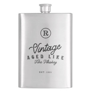 Vintages Alter wie feine Whiskey Monogram & Est Ye Flachmann