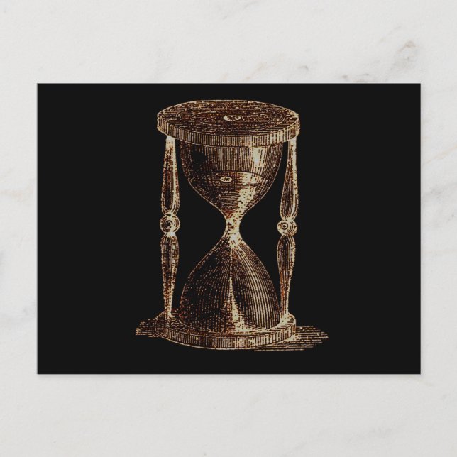 Vintages altertes Light Steampunk Alchemy Hourglas Postkarte (Vorderseite)
