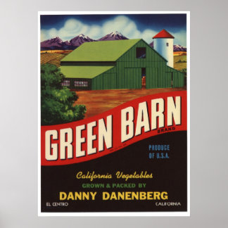 Vintages altes Gemüse - Fruchtkäseletiketten Poster