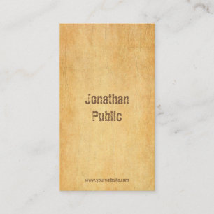 Vintages altes Papier beunruhigte Visitenkarte