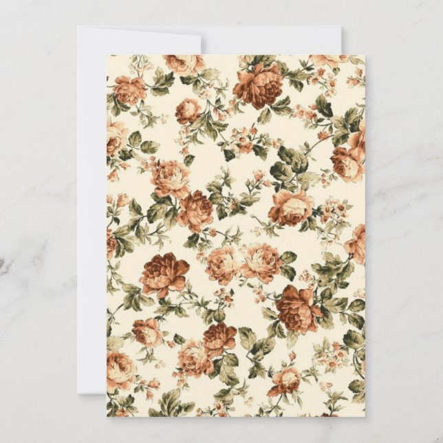 Vintages altes Papier, rustikale Hochzeit Einladung (Rückseite)