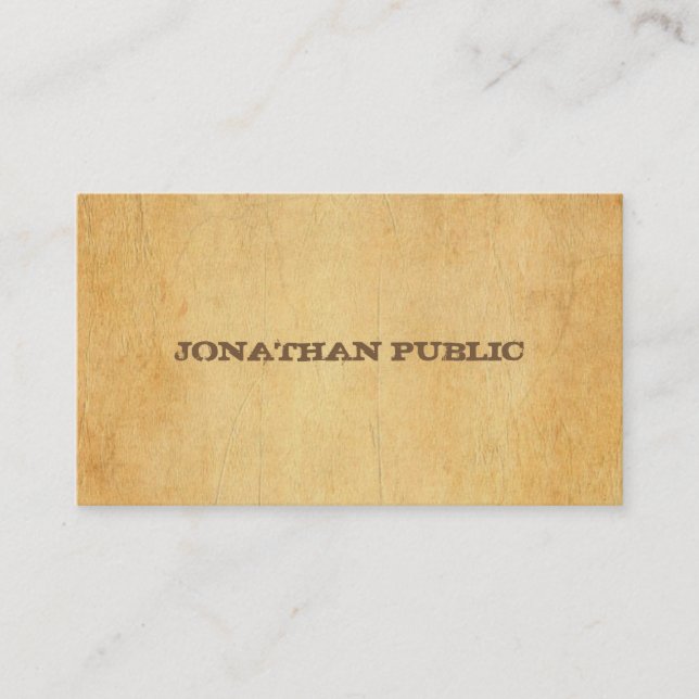 Vintages altes Papier verzerrt Skripttext-Elegant Visitenkarte (Vorderseite)