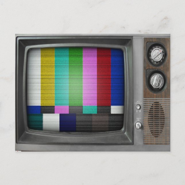 Vintages Altes TV Retro Nostalgie Postkarte (Vorderseite)