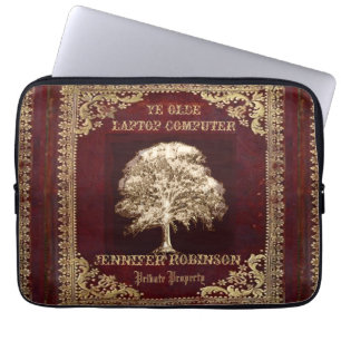 Vintages Altlederbuch Laptopschutzhülle