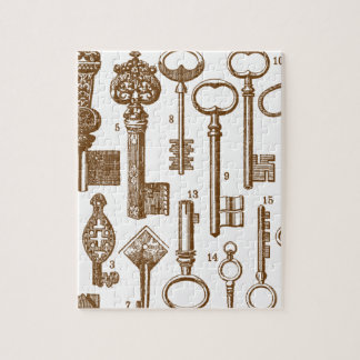 Vintages altmodisches antikes SchlüsselSet Puzzle