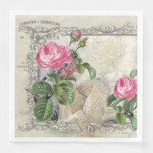 Vintages altmodisches Florals Paper Dinner Napkins