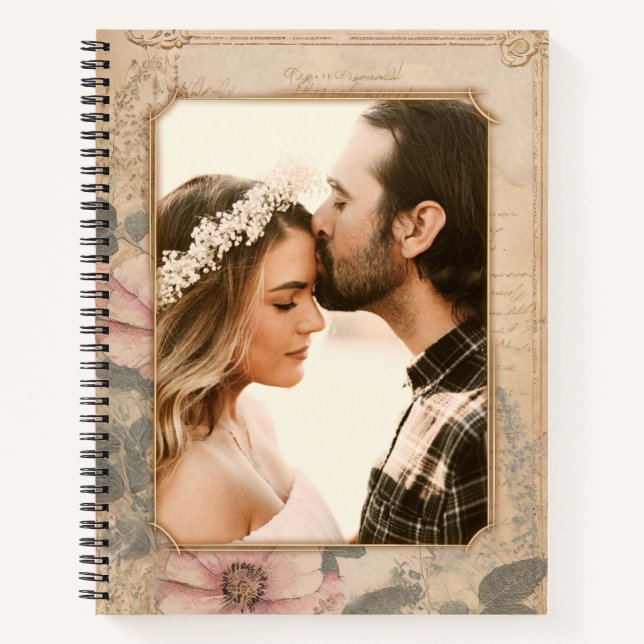 Vintages altmodisches Notebook / Vorlage für Tageb Notizbuch (Vorderseite)