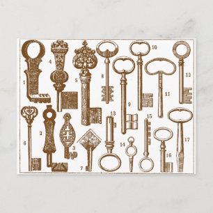 Vintages altmodisches Set Postkarte