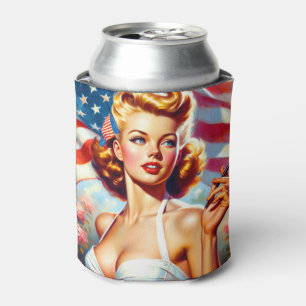 Vintages American Girl Painting Dosenkühler