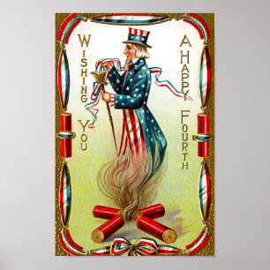 Vintages Americanaplakat julis vierter Poster