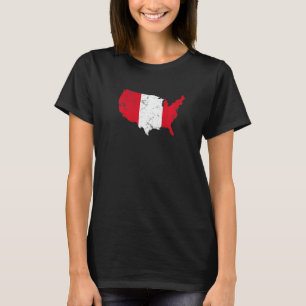 Vintages Amerika mit Peru-Flagge Peruanische Wurze T-Shirt