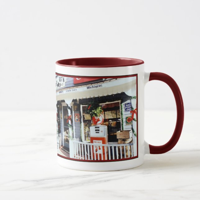 "Vintages Amerika Weihnachten" Große Tasse (Rechts)