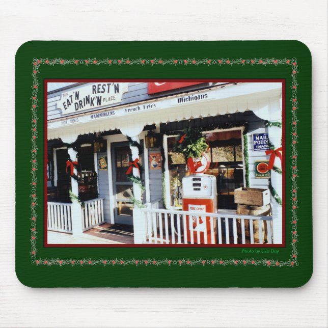 "Vintages Amerika Weihnachten" Mousepad (Vorne)