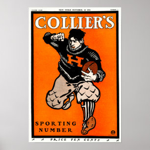 Vintages amerikanischer Fußball-Plakat durch Poster