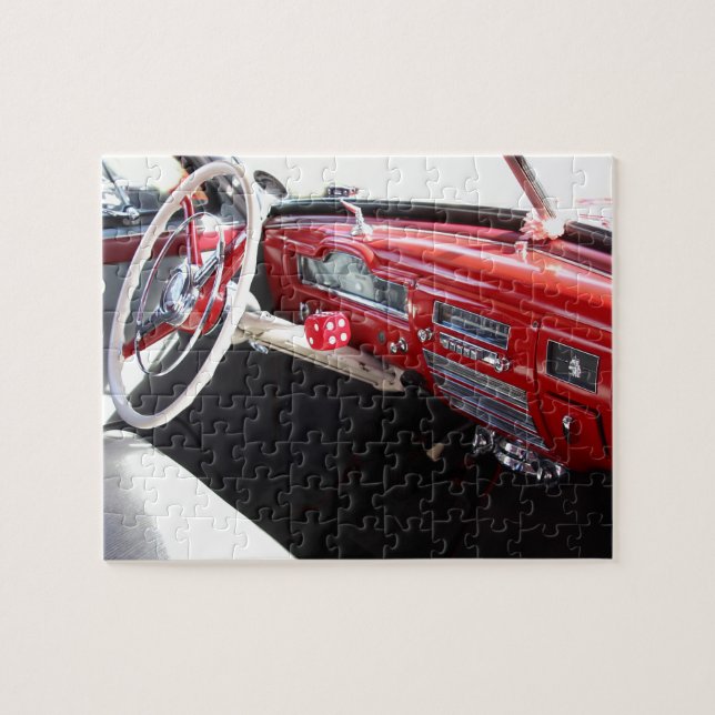 Vintages amerikanisches Autoinnere, klassische Fah Puzzle (Horizontal)
