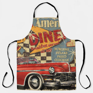 Vintages amerikanisches Diner-Poster: Retro-Stil Schürze