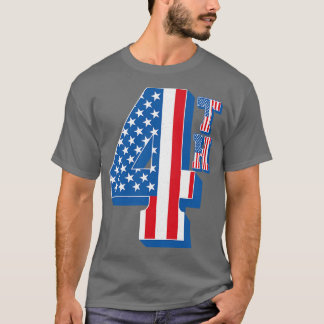 Vintages amerikanisches Flag 4. Text T-Shirt
