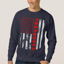 Vintages amerikanisches Flag Herz Family Matching Sweatshirt