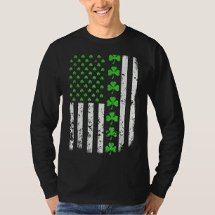 Vintages amerikanisches Flag Kleeblatt Green Cloue T-Shirt