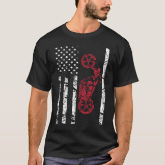 Vintages amerikanisches Flag Motorrad-Geschenk T-Shirt