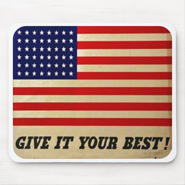 Vintages amerikanisches Flag-Poster-Mouse-Pad Mousepad (Vorne)