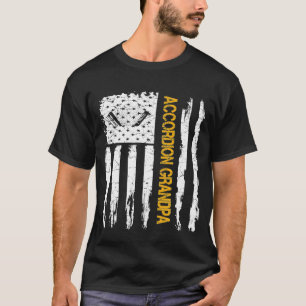 Vintages amerikanisches Flaggenkordion Grandpa Sil T-Shirt