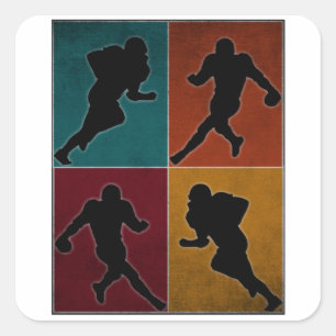 Vintages amerikanisches Fußballspiel Quadratischer Aufkleber
