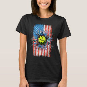Vintages amerikanisches Pickleball Flag 4. Juli P T-Shirt