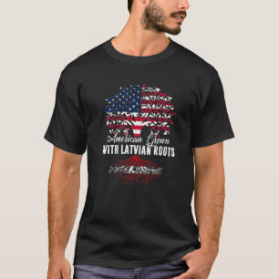 Vintages amerikanisches Wachstum mit lettischen Wu T-Shirt