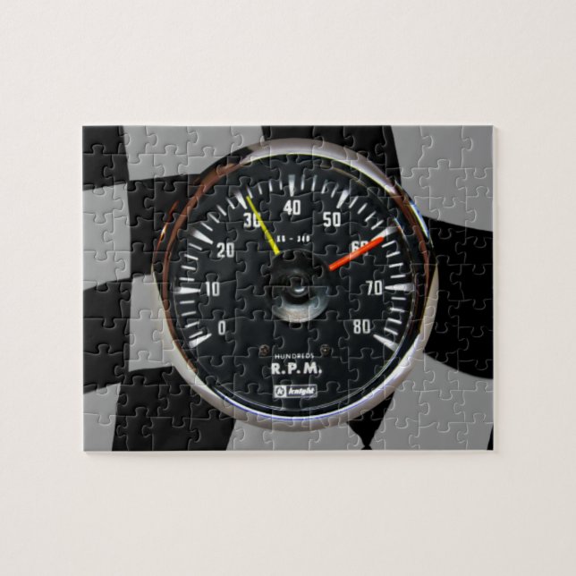 Vintages Analog Auto Tachometer Puzzle (Horizontal)