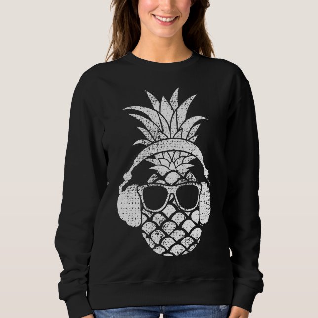 Vintages Ananas Hawaiian Aloha Beach Fruchtcockt Sweatshirt (Vorderseite)