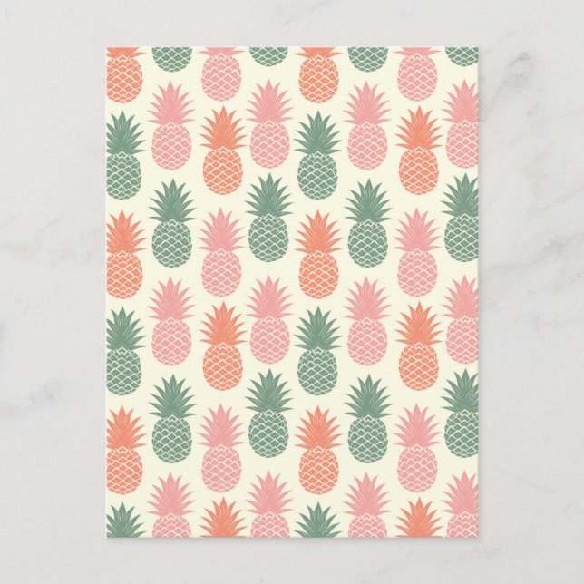 Vintages Ananas Muster 2 Postkarte (Vorderseite)