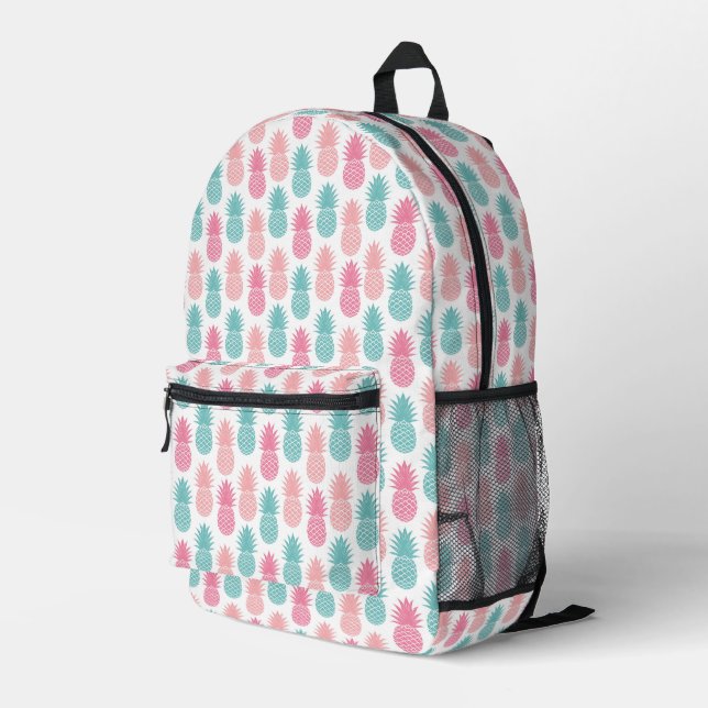 Vintages Ananas-Muster Bedruckter Rucksack (Rückseitige Ecke Rechts)