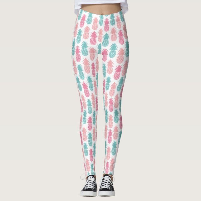 Vintages Ananas-Muster Leggings (Vorderseite)