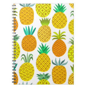 Vintages Ananas nahtloses Muster abgeschieden auf Notizblock