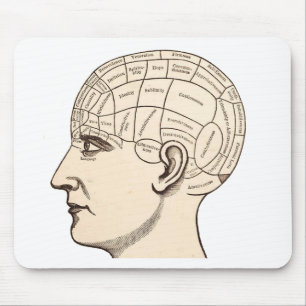 Vintages Anatomie-Gehirn-Karten-Bild Mousepad