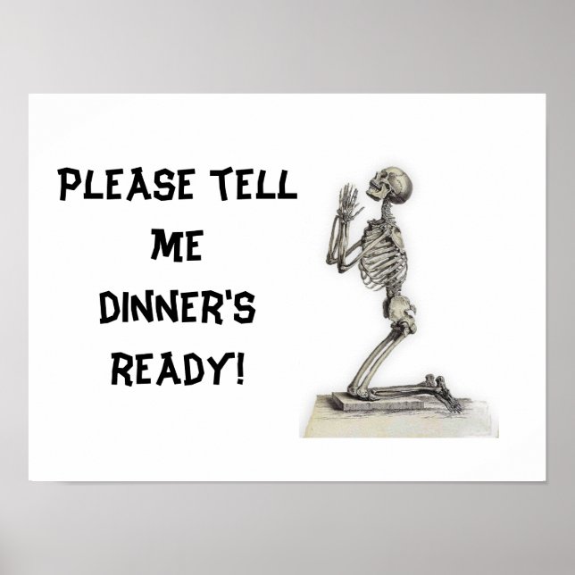 Vintages Anatomie Skelett, Hunger Poster (Vorne)
