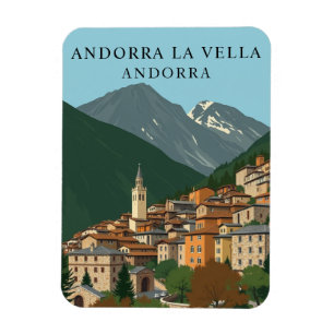 Vintages Andorra la Vella Reisen Souvenir Magnet